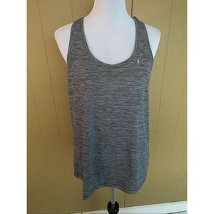 Under Armour women L loose fit heat gear racerback tank top grey brand new